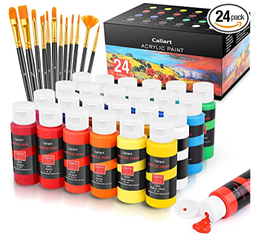 Caliart Acrylic Paint Set With 12 Brushes