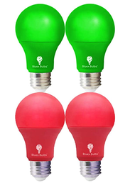 4 Pack A19 LED Red Light Bulb LED Green Light Bulb